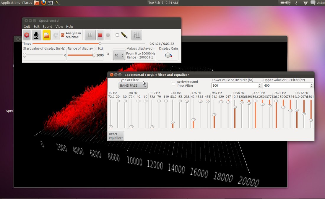 Graphical user interface (GUI) and equalizer, with 3D view